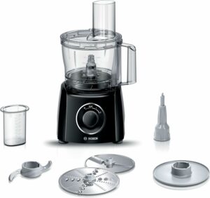 Immagine del robot da cucina Bosch MultiTalent 3 nero con accessori inclusi