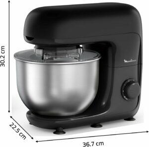 Robot da cucina Moulinex Bake Essential con ciotola da 4.8 L, kit pasticceria e tritacarne integrato.  