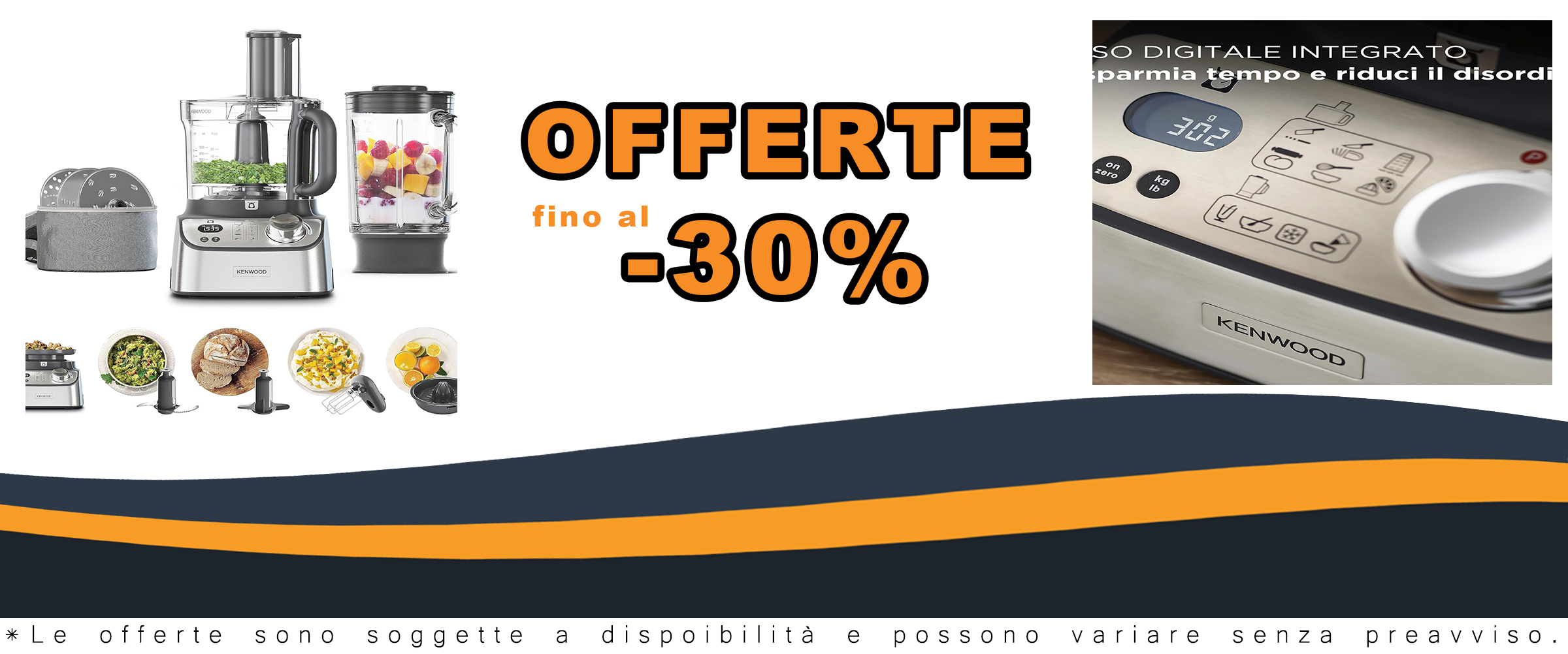 Kenwood Robot MultiPro Express Weigh FDM71.900SS, con bilancia integrata e 7 accessori  