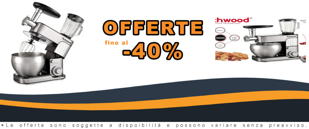 Techwood Robot da Pasticceria Multifunzione, 1300W, ciotola in acciaio inox