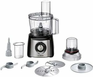 Robot da cucina Bosch MCM3401M 800W, ideale per preparazioni veloci ed efficienti con design elegante e potenza elevata.