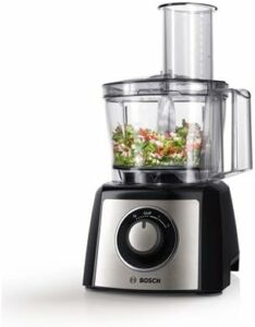 Robot da cucina Bosch MCM3401M 800W, ideale per preparazioni veloci ed efficienti con design elegante e potenza elevata.
