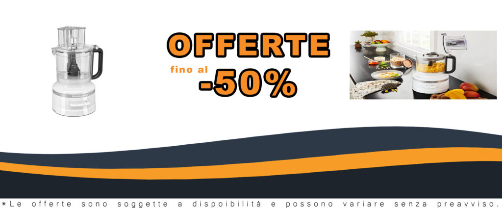 Robot da cucina KitchenAid 5KFP1318BWH, ideale per preparazioni veloci, compatto ed elegante, con codice sconto disponibile.