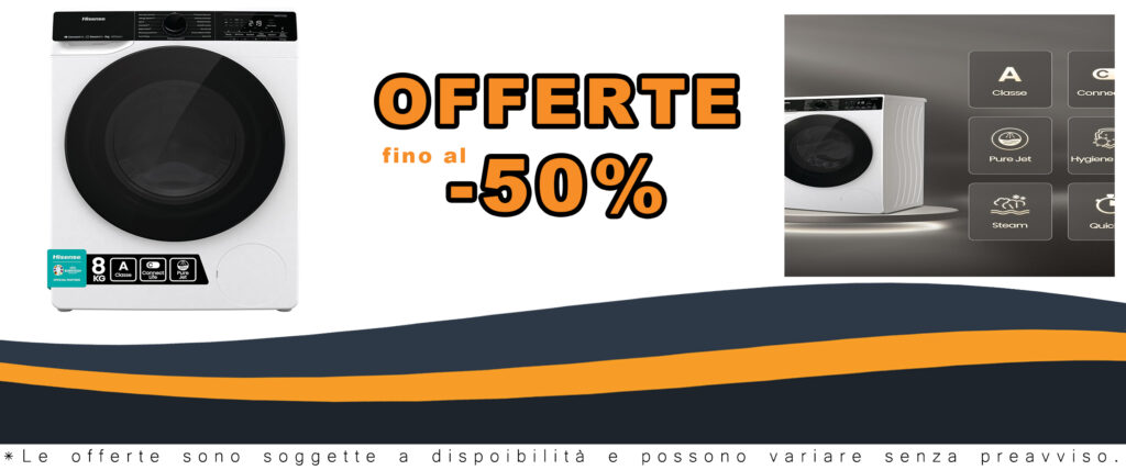 Hisense WF5V843BWSIT - Lavatrice Slim a Carica Frontale 8 Kg