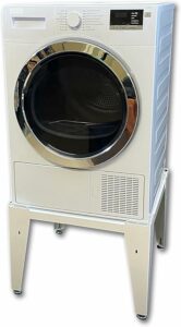 Immagine del Rialzo Protectionik per lavatrice e asciugatrice, bianco lucido, robusto e pronto all'uso.