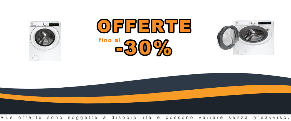 Lavatrice Hoover HW 48AMC/1-S H-WASH 500 con funzione vapore, 8 kg e connettività Wi-Fi.