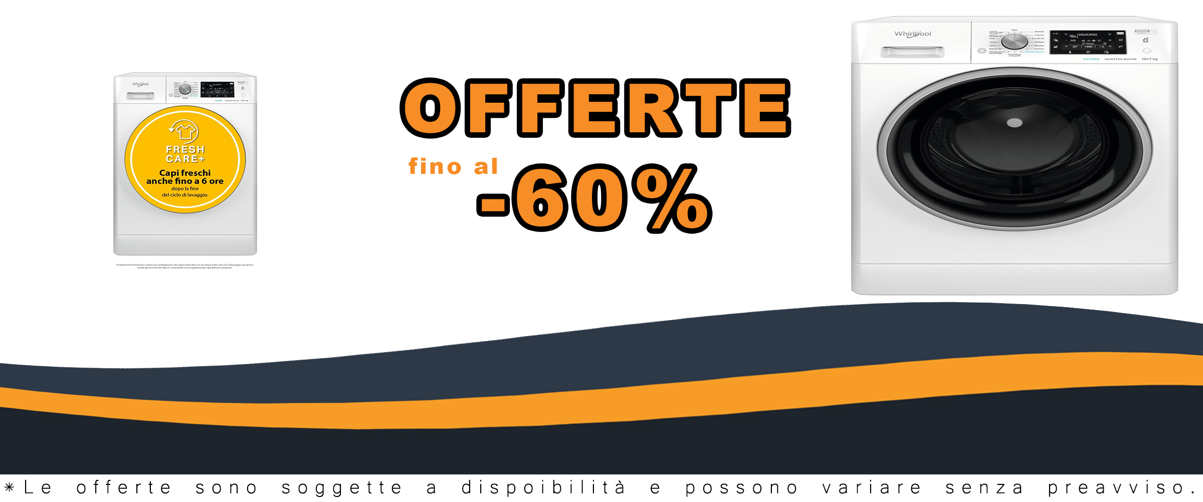 Immagine della lavasciuga Whirlpool FRESHCARE 10+7 Kg con funzione vapore e offerte speciali