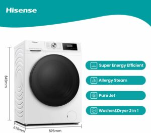 Hisense WDQA9014EVJM Lavasciuga 9+6 Kg in cucina moderna