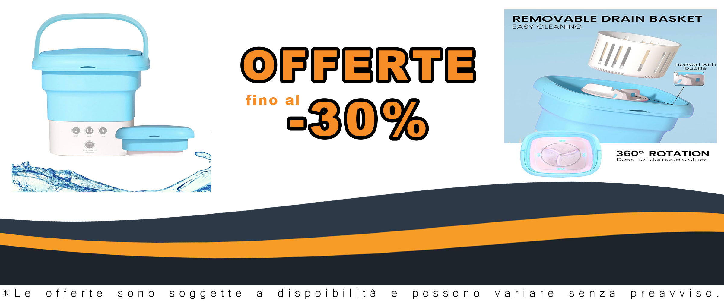 Mf ArtShop Mini Lavatrice Pieghevole Portatile, 8L, Classe A  