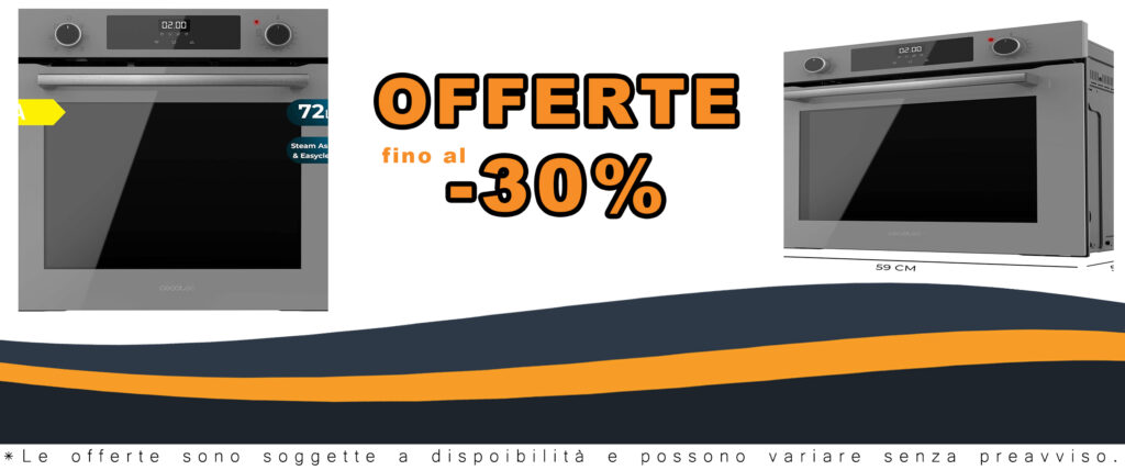 Forno multifunzione integrabile con 7 funzioni e tecnologia a vapore.