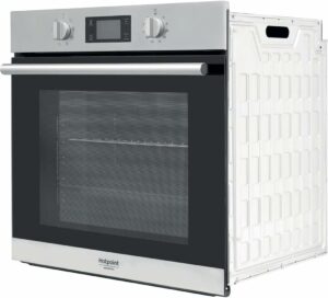 Forno elettrico Hotpoint FA2 844 H IX HA, capacità 71 litri, classe energetica A+, design moderno nero/grigio.  