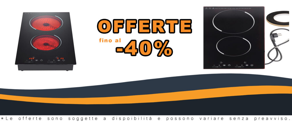 Piano cottura elettrico in vetroceramica nero con touch control e sconti esclusivi