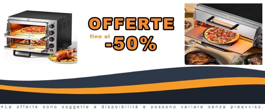 Wiltec Forno Pizza Elettrico a 2 Livelli con pietra refrattaria e codici sconto