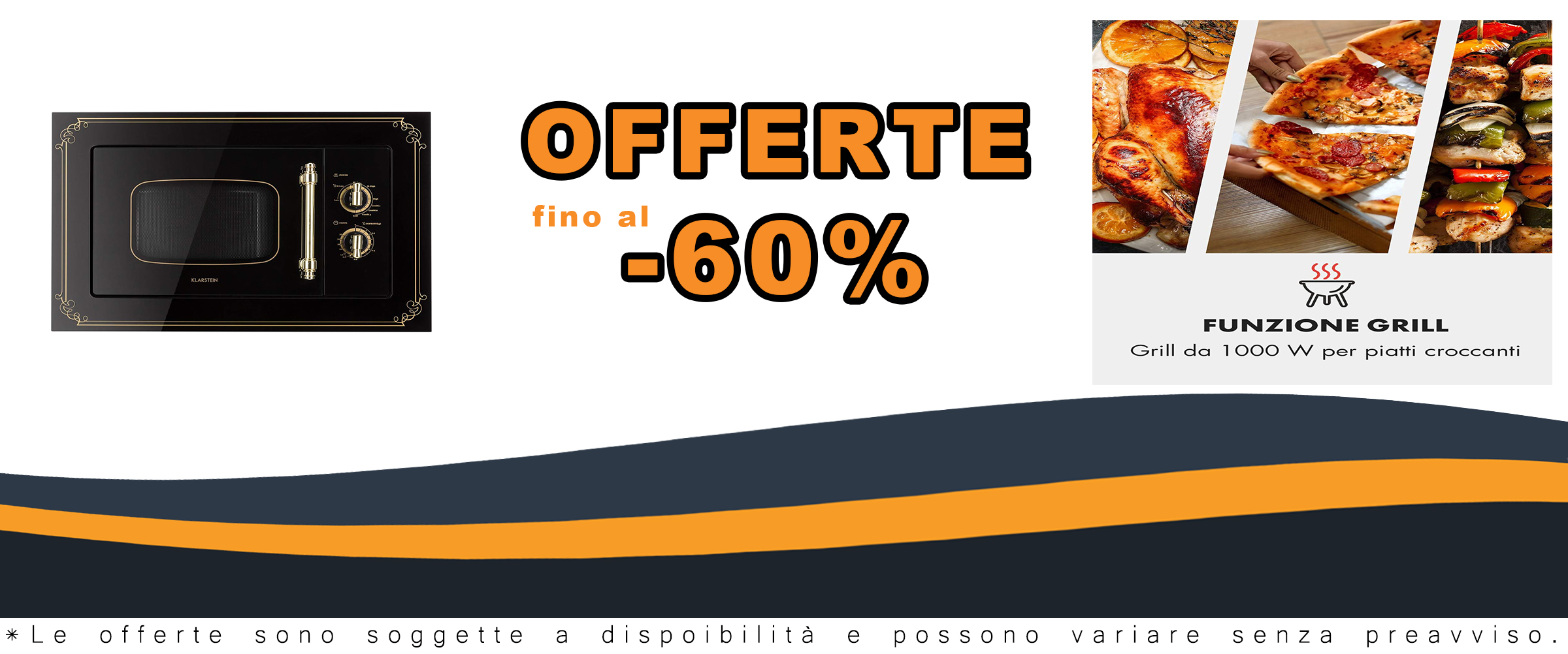 Klarstein Victoria 20 microonde montabile in acciaio inox design retrò nero