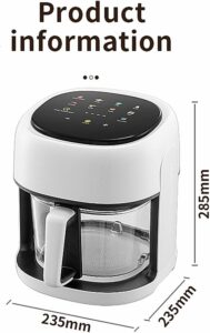 Forno friggitrice ad aria digitale 4,5 litri con 8 menu preimpostati, ideale per cucinare in modo sano e veloce.  
