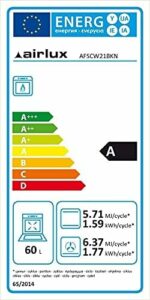 Forno a gas naturale Airlux AFSCW21BKN in nero, capacità 60L