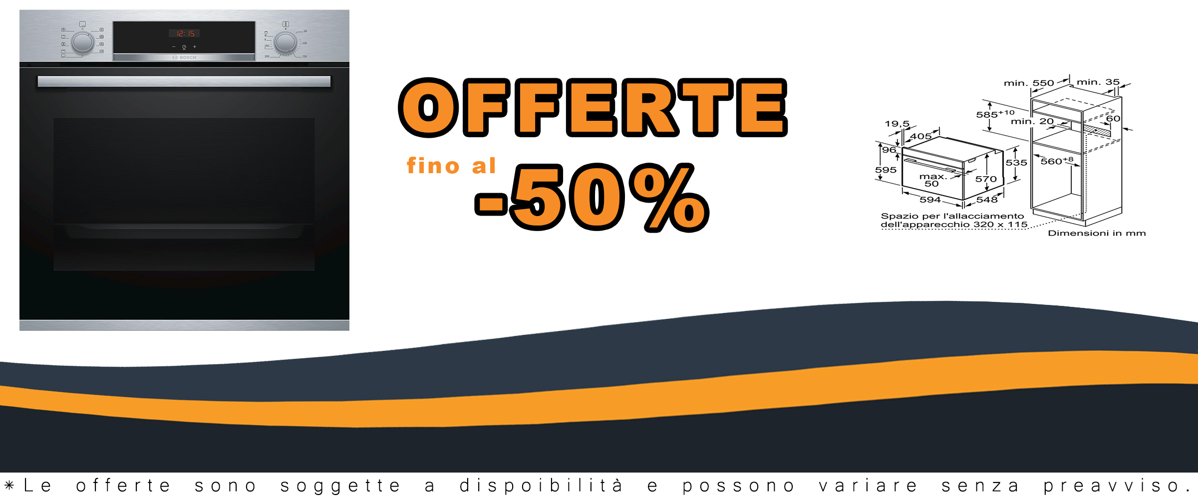 Forno elettrico Bosch Serie 4 HBA514BR0 in acciaio inox, 71 litri, classe A