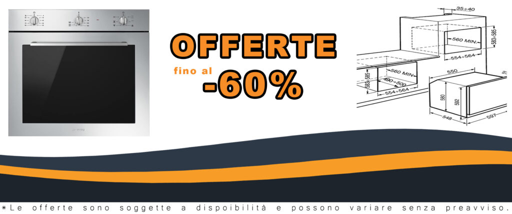 Forno elettrico Smeg SF64M3VX in acciaio inossidabile con capacità di 68 litri