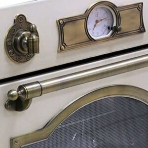 Forno elettrico da incasso Kaiser Empire EH 6355 ElfEm in stile retrò con piano cottura a gas smaltato avorio.