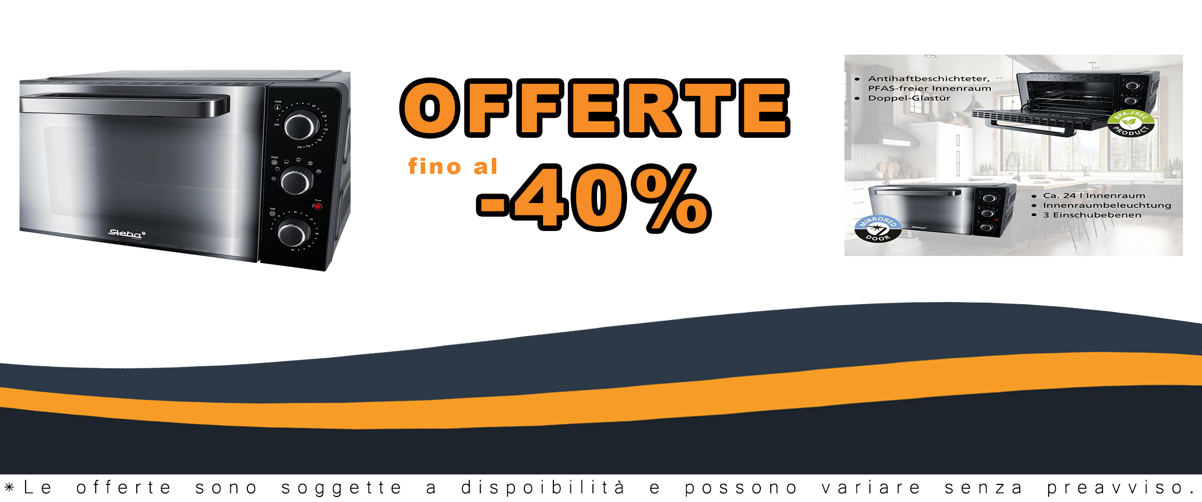 Immagine del forno Steba KB 224 con doppia porta in vetro e accessori inclusi 
