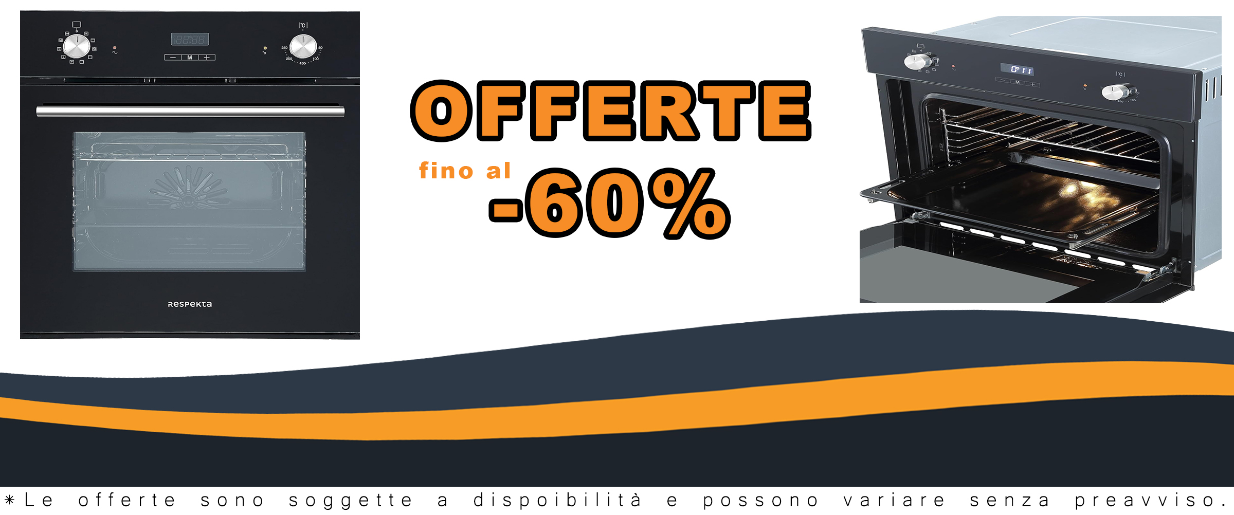 Forno da incasso Respekta in vetro nero, con 10 tipi di riscaldamento e controllo touch, ideale per ogni cucina moderna.