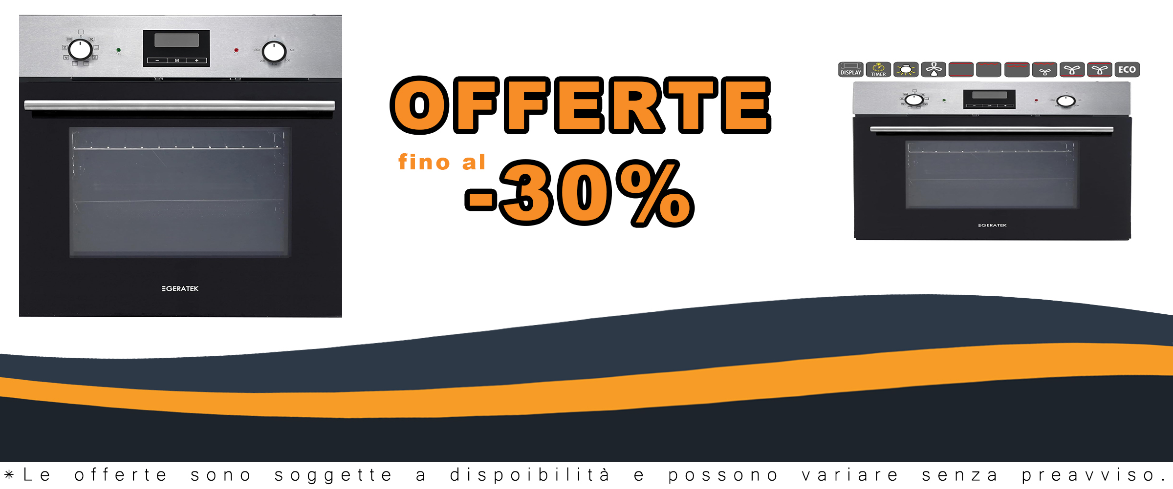 Geratek Asti EB7200 Forno da incasso con funzione ECO, 54L e display digitale