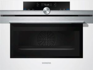 Forno da incasso Siemens CM633GBW1 in acciaio inox, elegante e funzionale, con funzionalità touch e alta efficienza energetica A+.