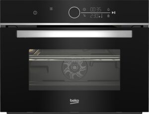 Forno Beko BBCW13400X in acciaio inox con capacità di 48 litri e funzione grill, perfetto per famiglie numerose.