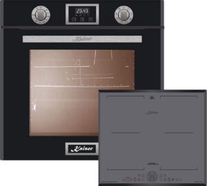 Kaiser SET FORNO EH 6326 SP + KCT 6730 FIG, forno elettrico da incasso con piano cottura a induzione, 79L di capacità e 10 funzioni.