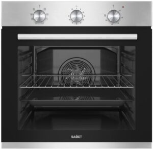 Forno elettrico multifunzione Samet Giove in colore inox con timer meccanico, ideale per cucinare con versatilità e facilità.