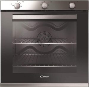 Forno elettrico Candy FCXE613X in acciaio inox, con capacità di 65 litri e classe energetica A, perfetto per famiglie e cucine moderne.