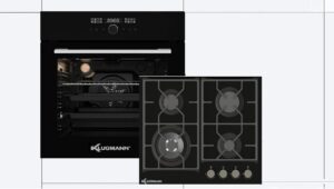 Klugmann KO61772TFT+KT6000B5, set da forno con estrattore telescopico intelligente e piano cottura a gas, 72 litri, A+