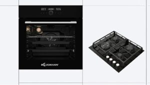Klugmann KO61772TFT+KT6000B5, set da forno con estrattore telescopico intelligente e piano cottura a gas, 72 litri, A+
