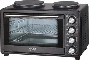 Forno elettrico Adler AD 6020 con piastre riscaldanti, ideale per cotture rapide ed efficienti grazie alla sua classe energetica A++.