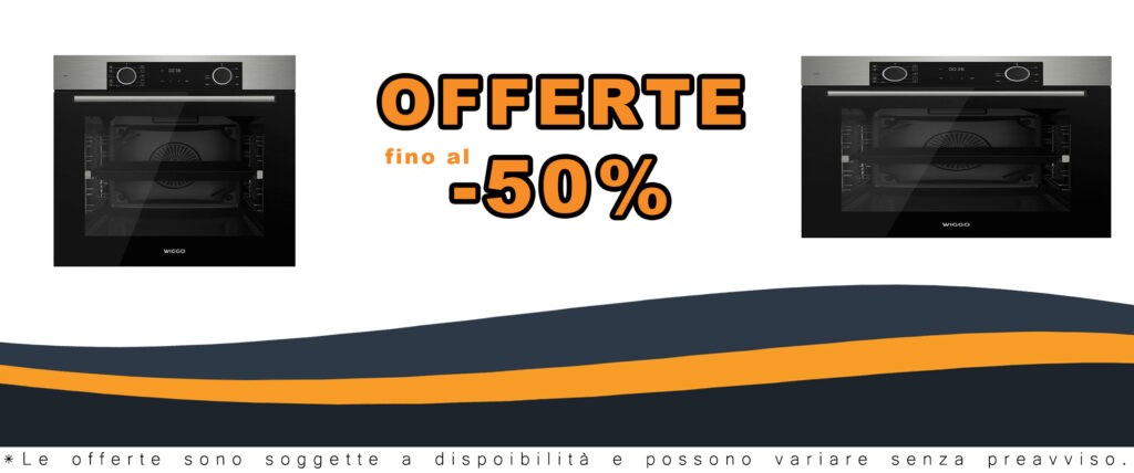 Forno da incasso in acciaio inox Wiggo WO-BFA610 con 73 litri di capacità, aria calda, barbecue e riscaldamento superiore/inferiore, classe energetica A.