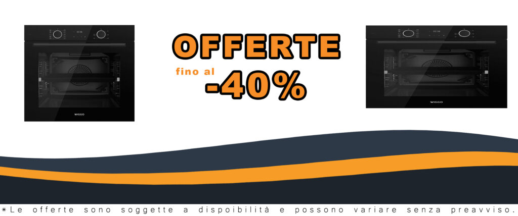 Forno da incasso nero Wiggo WO-BFA610, 60 cm, 73 litri, aria calda, barbecue e sconto disponibile