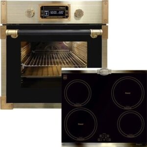 Kaiser Forno a pirolisi «EH 6427 AD+KCT 6395 IEm», forno da incasso in vetro nero con pirolisi e piano cottura a induzione 