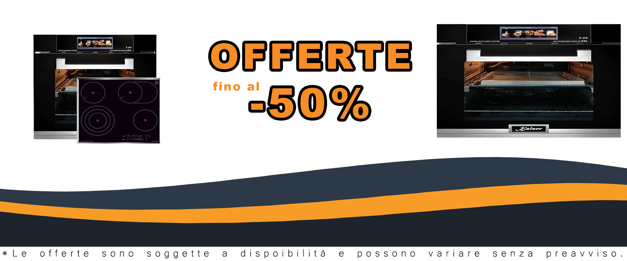 Kaiser Fornello EH 6344 Forno da incasso in vetro nero con piano cottura elettrico KCT 6715 F