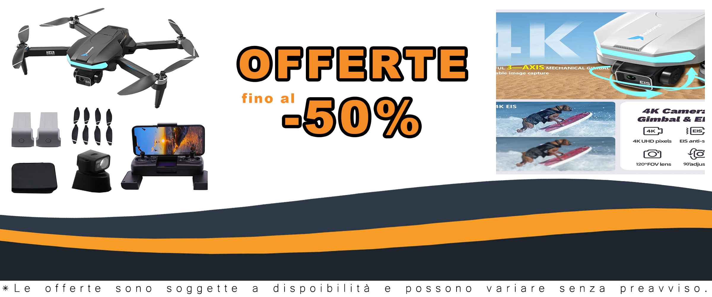 Drone GPS Brushless 3-Axis Gimbal con 4K EIS Camera, leggero e performante