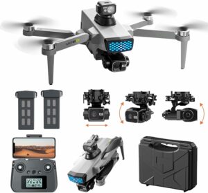 Drone pieghevole con telecamera 4K e stabilizzatore a 3 assi, design compatto da 249 g  