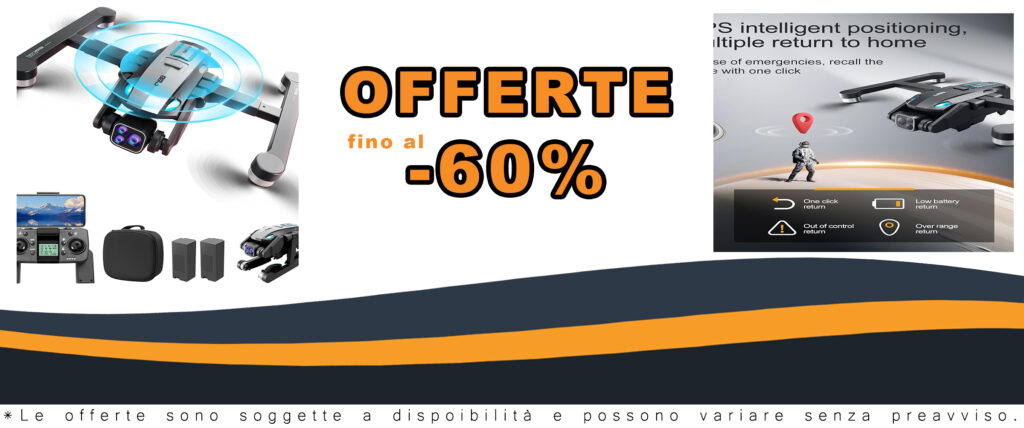 Drone OBEST GPS con telecamera 4K, motore brushless, e funzione di ritorno automatico
