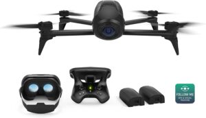 Parrot SA Bebop 2 FPV Power Drone in volo, catturando immagini mozzafiato dall'alto.