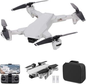 Drone GPS pieghevole con fotocamera 4K in azione  