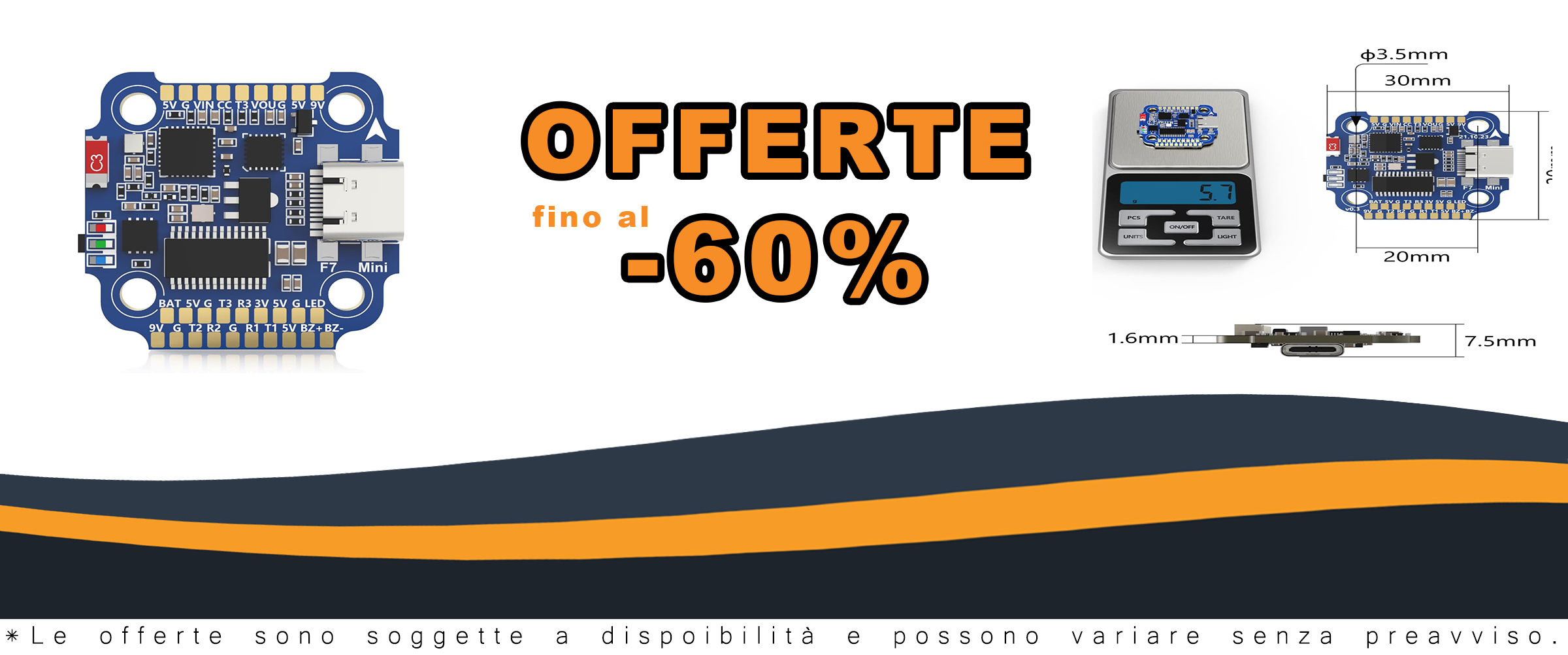 SpeedyBee F7 Mini FC ESC PV Controllore di Volo 20x20mm con Bluetooth e Supporto Wireless Tuning per Drone FPV