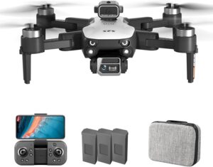 Lechnical Drone telecomandato con fotocamera 6K in volo, mostrando la qualità della ripresa video.