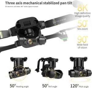 Drone GPS con fotocamera UHD 8K e gimbal a 3 assi, ideale per riprese stabili e video di alta qualità.