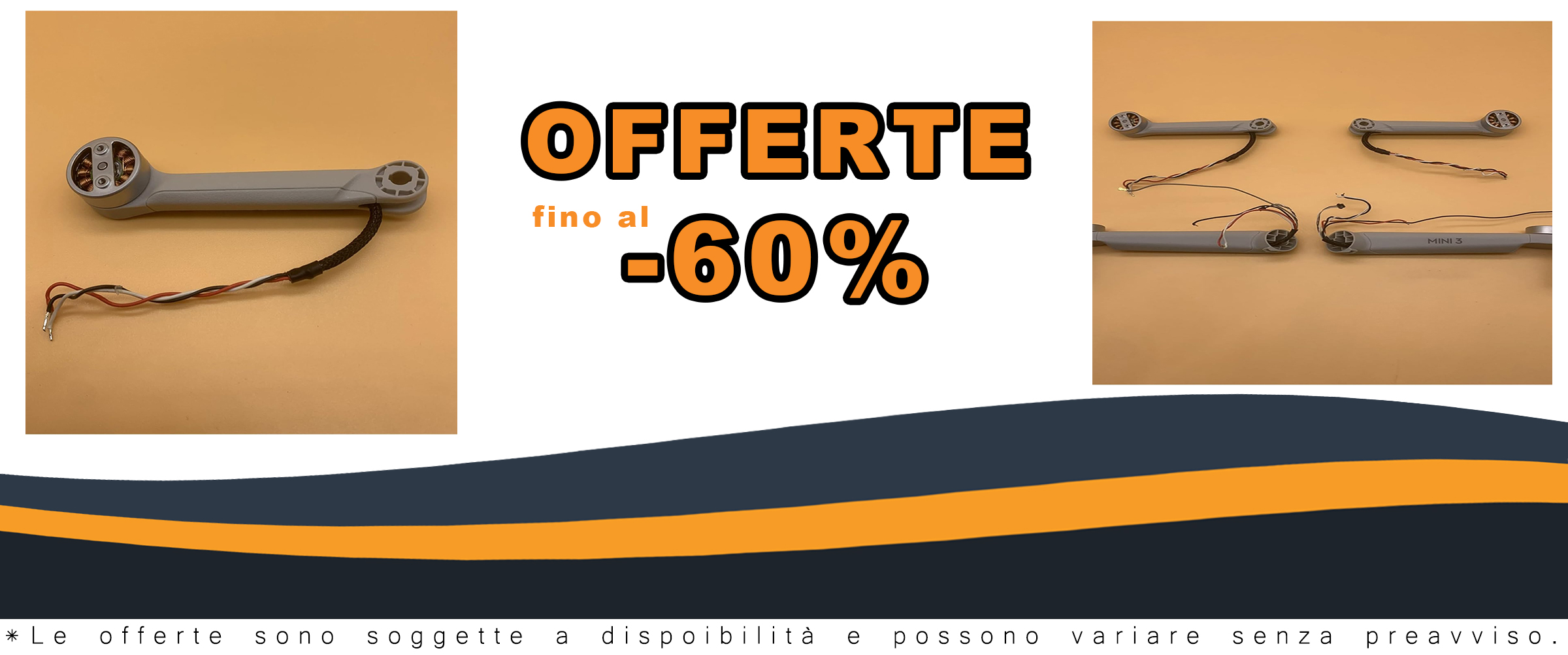 Immagine del braccio posteriore e anteriore sinistro destro per drone DJI Mini 3  