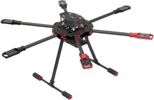 FEICHAO Kit Telaio Pieghevole a 6 Assi con Pattino Carrello di Atterraggio per Drone esacottero, 705mm Wheelbase