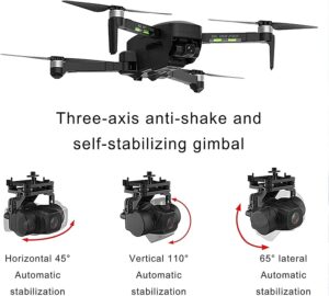 Drone Quadcopter Pieghevole 3-Axis Gimbal con fotocamera 4K, perfetto per riprese stabili e foto ad alta qualità.
