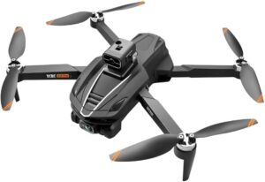 Drone professionale G WiFi FPV nero con motore brushless e design compatto, ideale per appassionati di tecnologia e video in alta qualità.